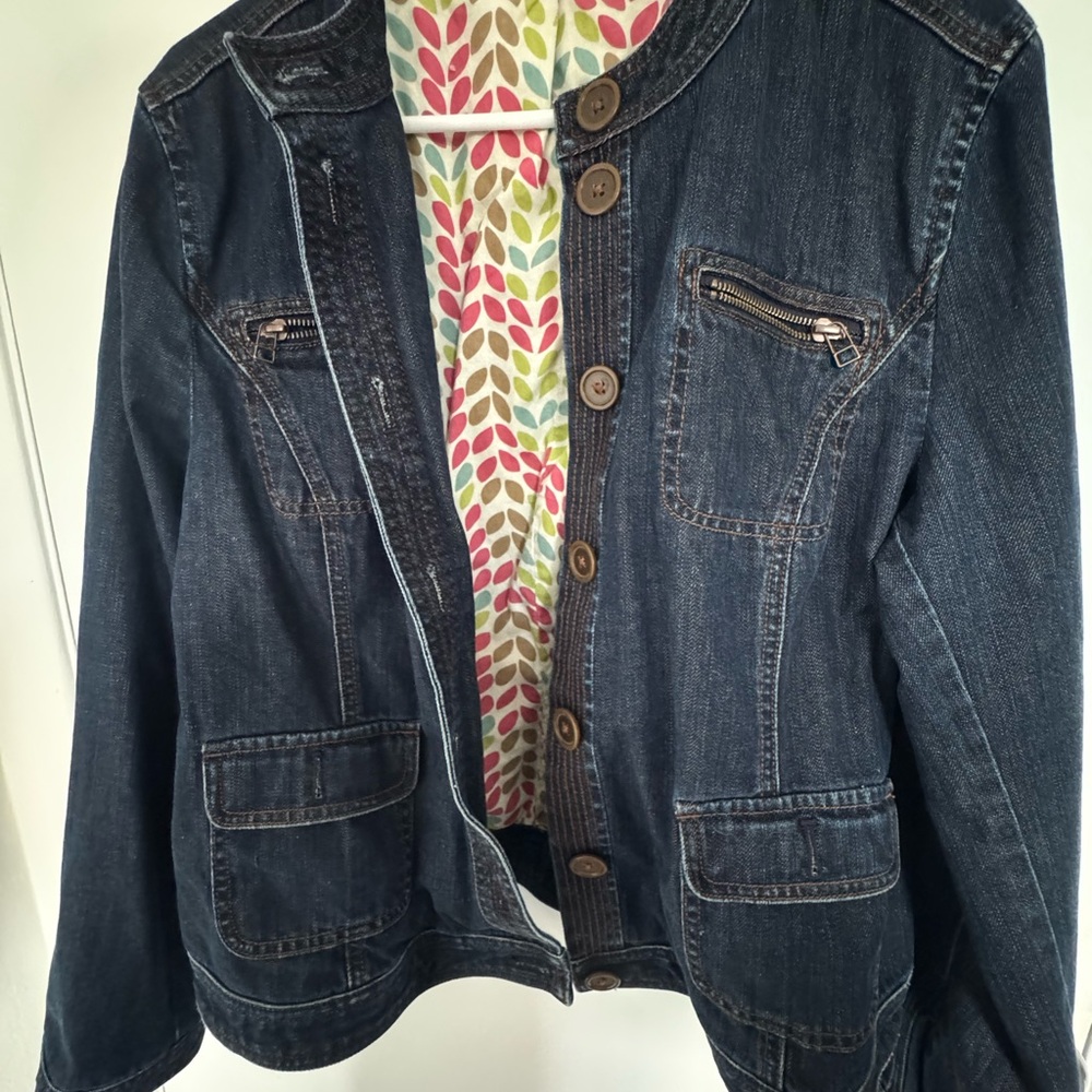 Boden Indigo Denim Jacket with Vibrant Lining